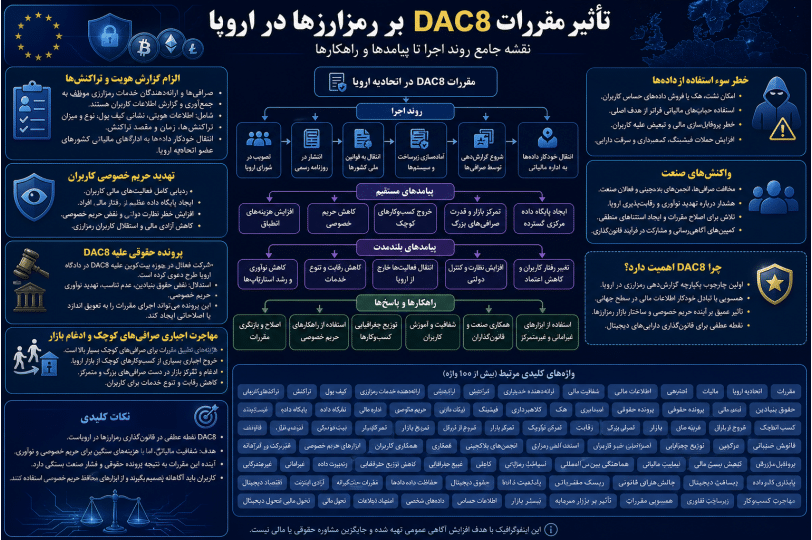 مقررات DAC8 اتحادیه اروپا: تاثیر مقررات DAC8 بر رمزارزها و حریم خصوصی کاربران در اتحادیه اروپا